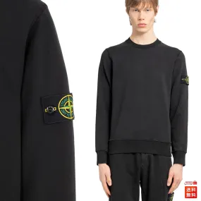 STONE ISLAND  |Crew Neck Pullovers Unisex Long Sleeves Cotton Logo