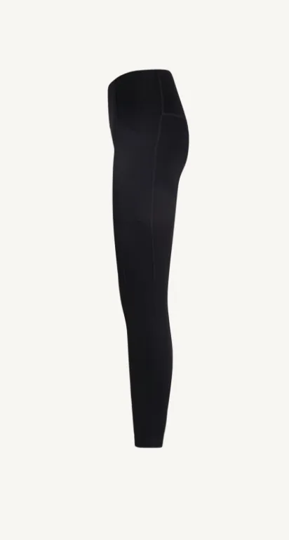 Svartar Compressive Háar Leggings me vasa