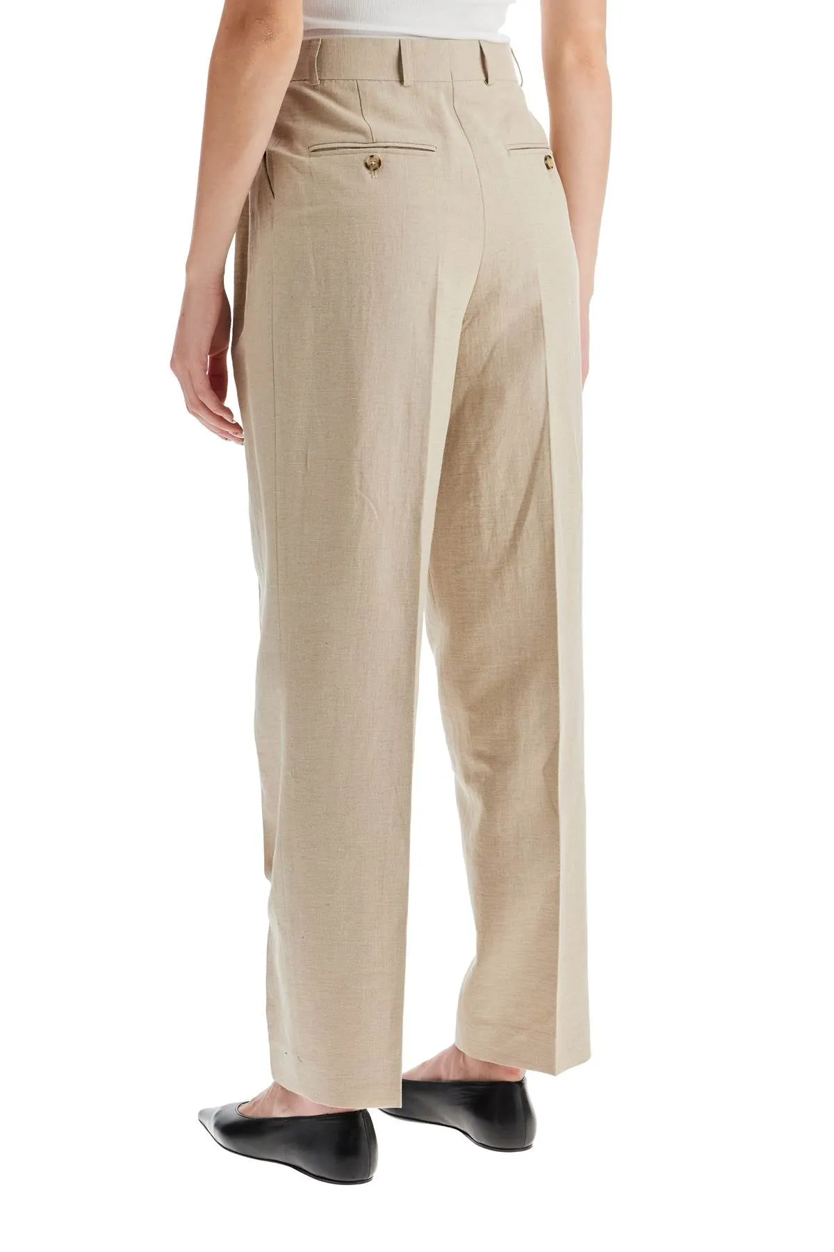 tailored linen blend trousers for men 243 WRB847 FB0196 SAND