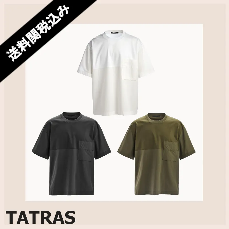 TATRAS  |Pullovers Unisex U-Neck Cotton Short Sleeves Logo T-Shirts