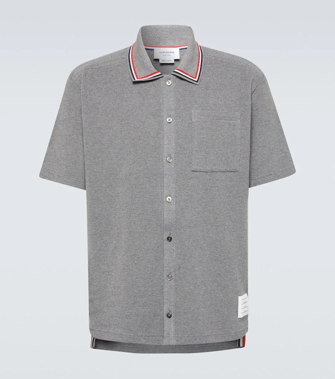 THOM BROWNE  |Pullovers Plain Cotton Short Sleeves Logo Designers Polos