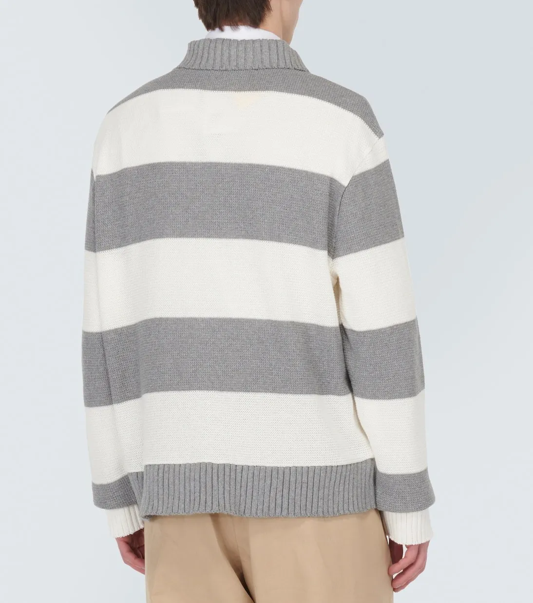 THOM BROWNE  |Pullovers Stripes Long Sleeves Cotton Designers Sweaters