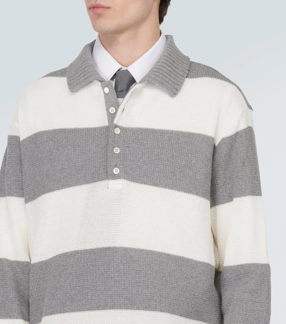 THOM BROWNE  |Pullovers Stripes Long Sleeves Cotton Designers Sweaters