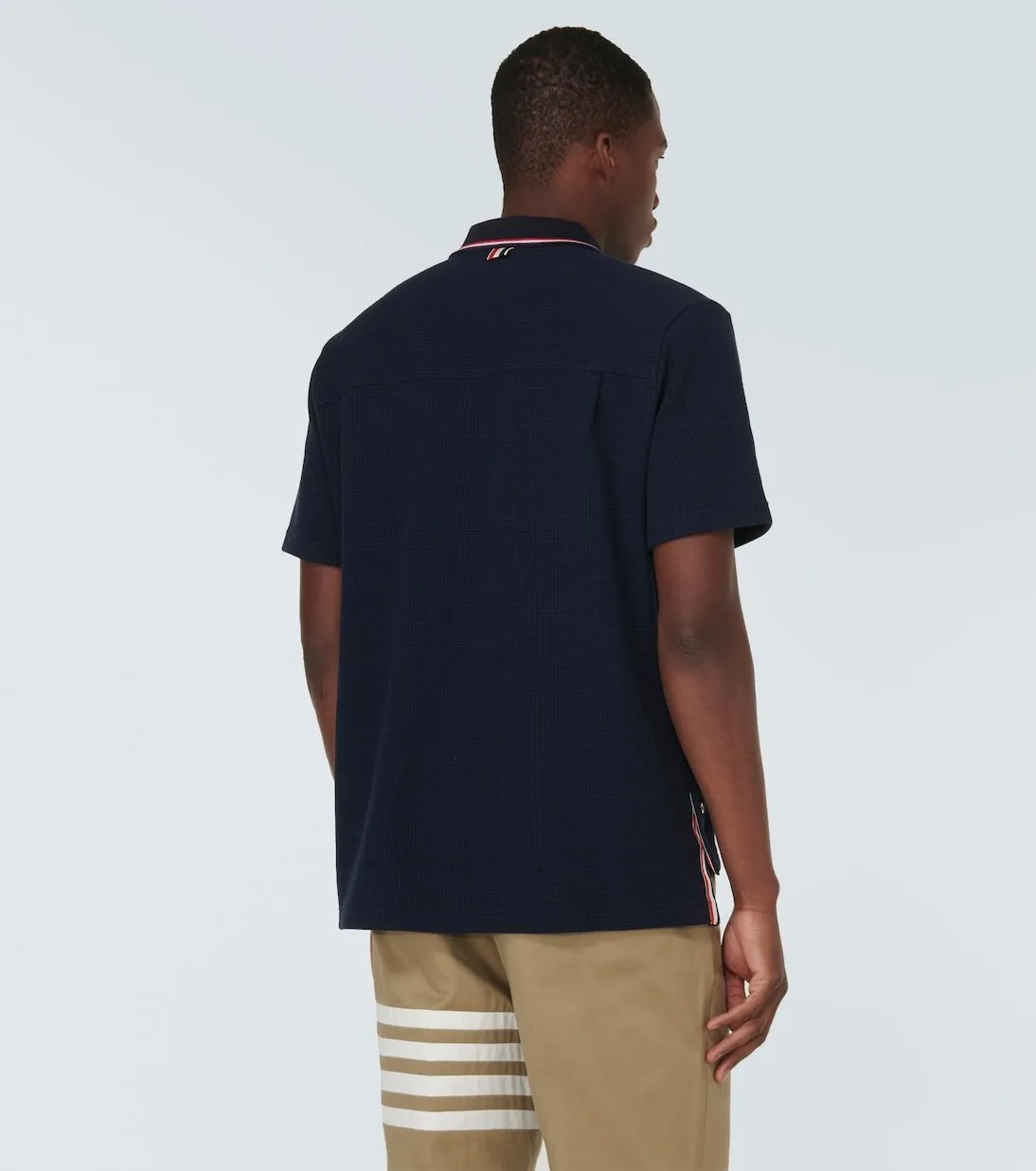 THOM BROWNE  |Pullovers Stripes Plain Cotton Short Sleeves Logo Designers