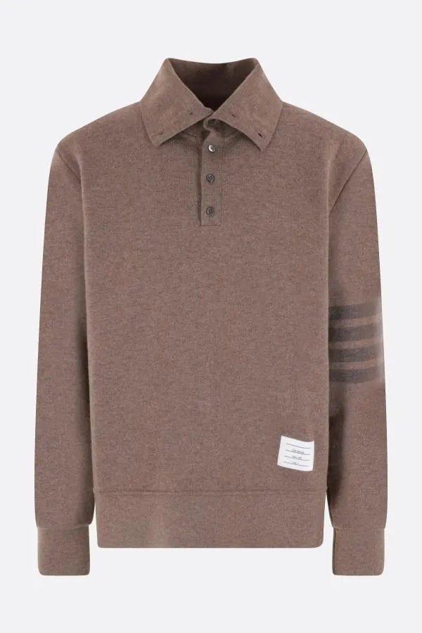 THOM BROWNE  |Pullovers Wool Long Sleeves Plain Logo Designers Shirts