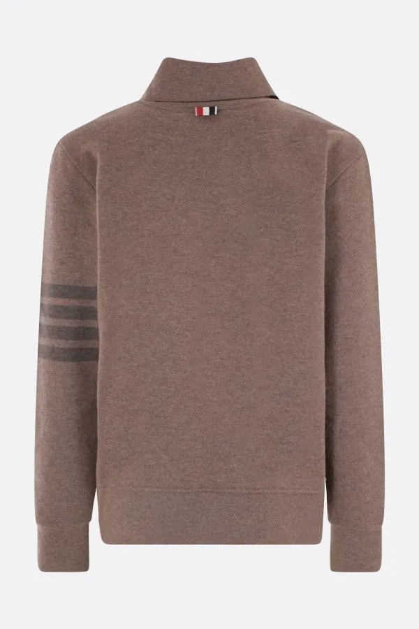 THOM BROWNE  |Pullovers Wool Long Sleeves Plain Logo Designers Shirts