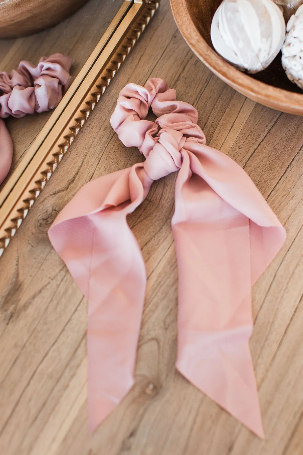 Tied To You Hair Scarf Scrunchie- Dusty Pink