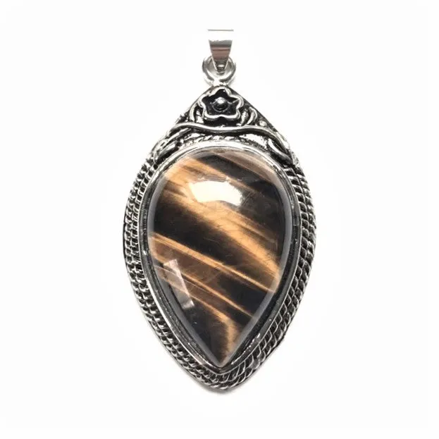 Tiger's Eye Upside-down Drop Pendant 27x43mm