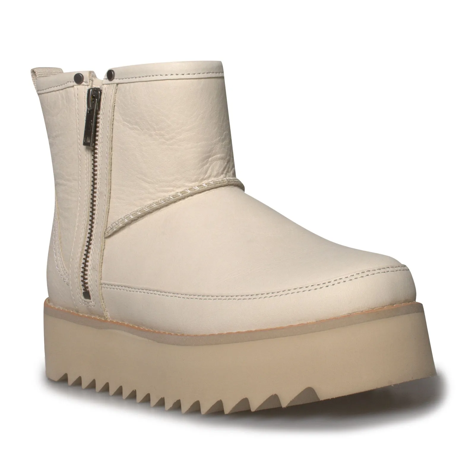 UGG Classic Rebel Biker Mini Bone Boots - Women's