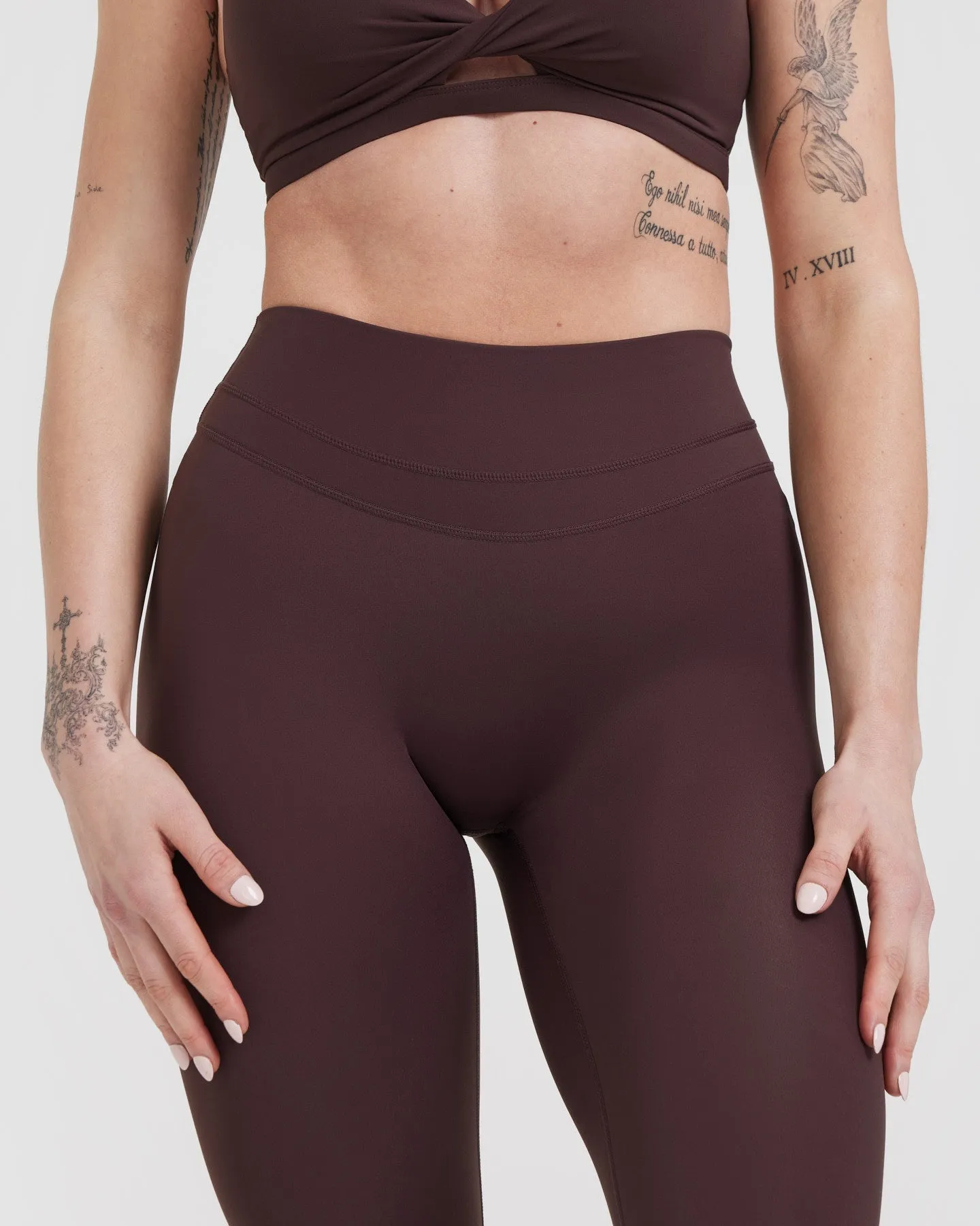 Unified High Waisted Leggings | Plum Brown