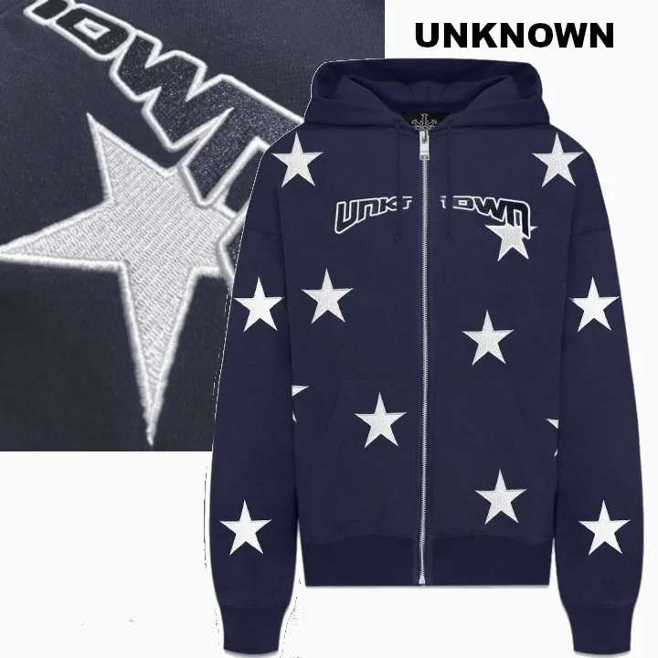 UNKNOWN  |Pullovers Star Street Style Long Sleeves Cotton Logo Hoodies