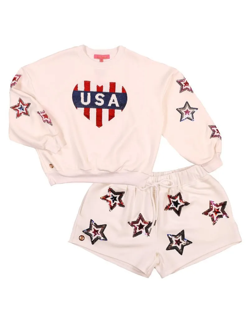 USA Sequin Top & Short Set