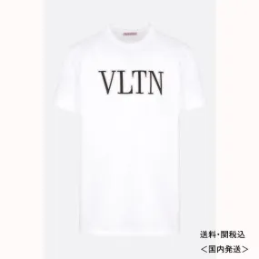 VALENTINO  |Crew Neck Pullovers Cotton Short Sleeves Logo Luxury