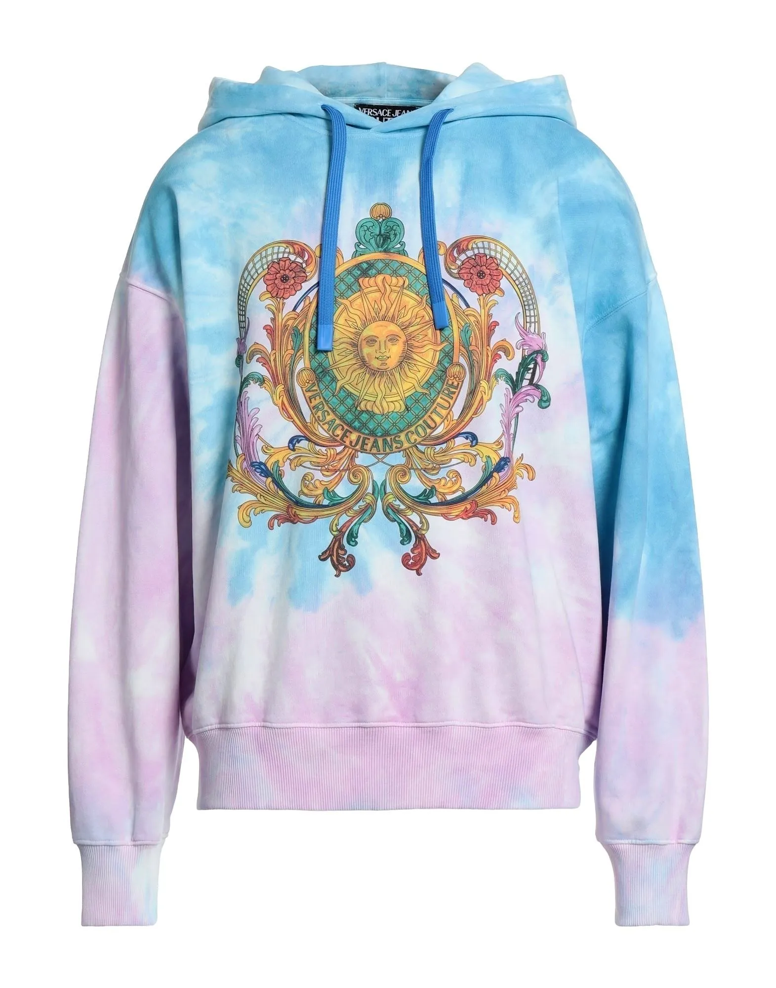 VERSACE JEANS  |Pullovers Tie-dye Long Sleeves Cotton Logo Hoodies