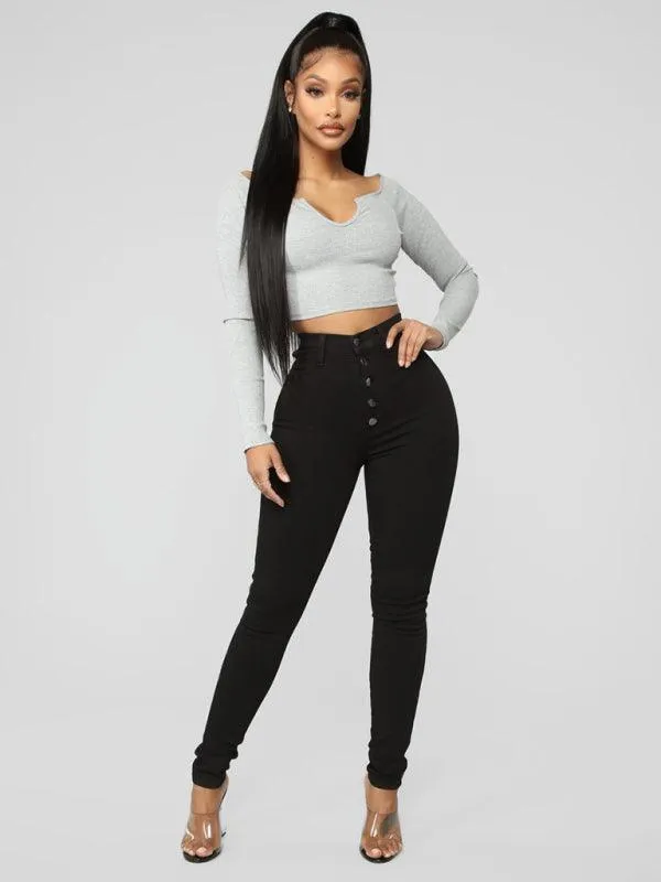 Women High Waist Skinny Jeans