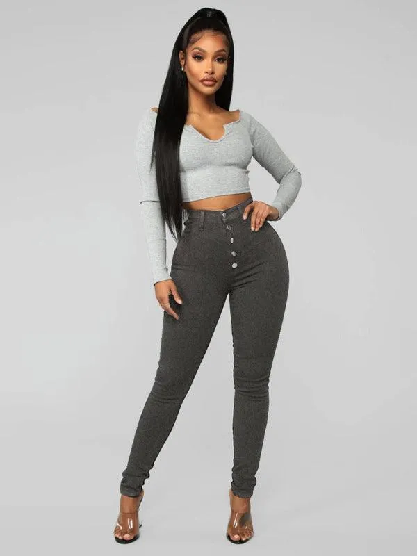 Women High Waist Skinny Jeans