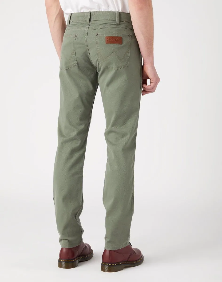 Wrangler Greensboro Straight Dobby Soft Fabric Jeans Dusty Olive