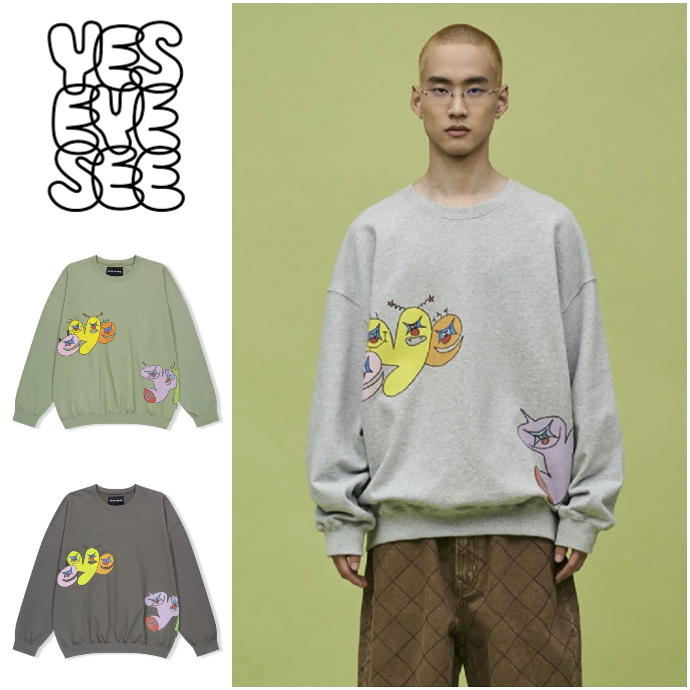 YESEYESEE  |Unisex Street Style Long Sleeves Cotton Logo Sweatshirts