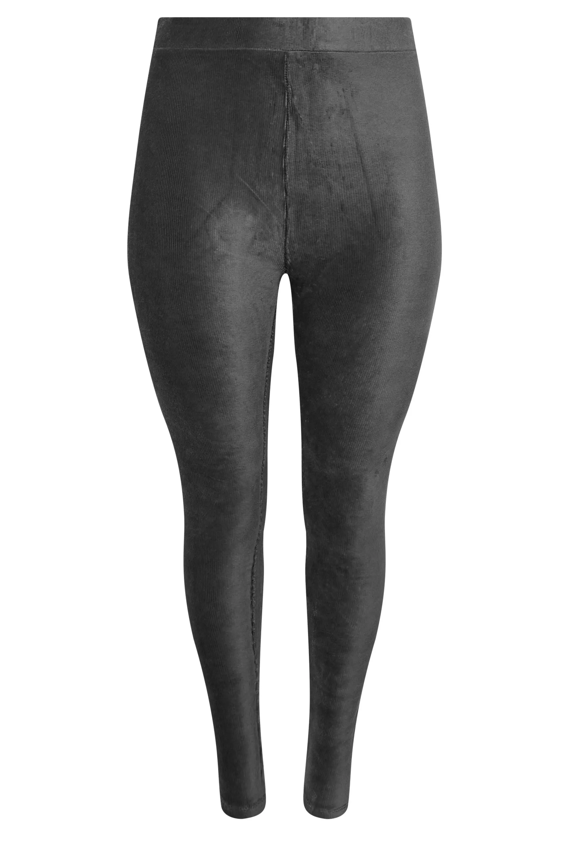 YOURS Curve Charcoal Grey Cord Leggings