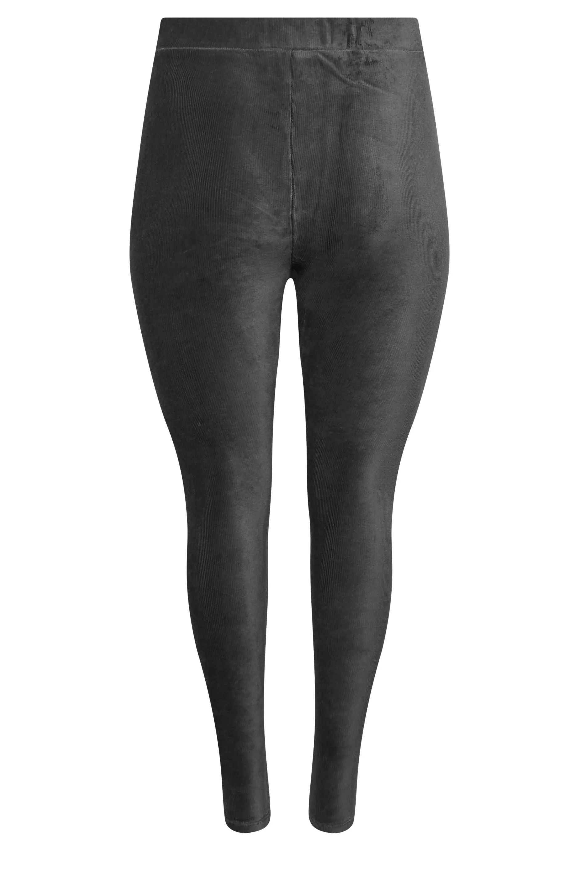 YOURS Curve Charcoal Grey Cord Leggings