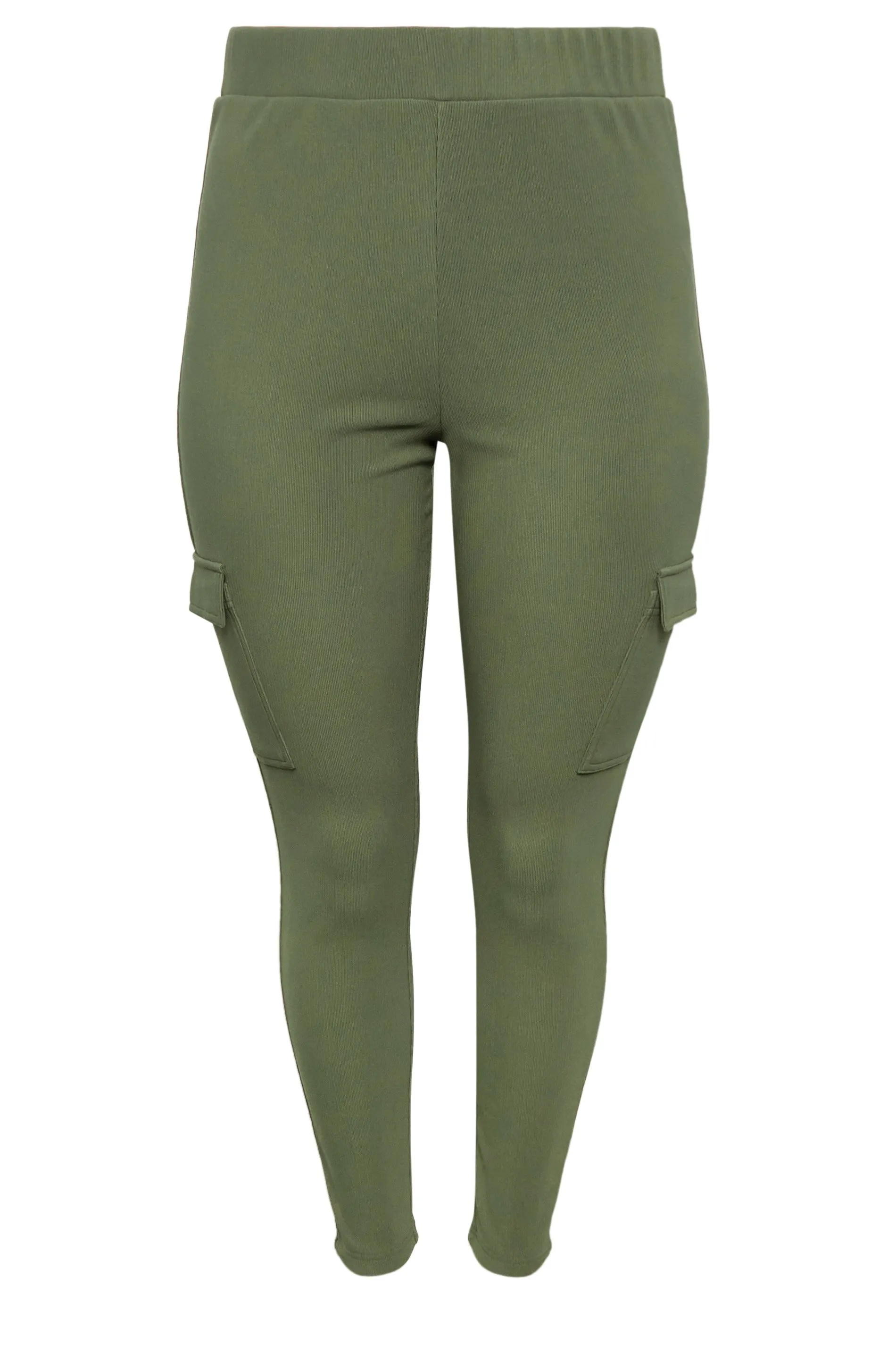 YOURS Curve Khaki Green Cargo Leggings