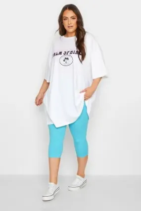 YOURS Curve Light Blue Cropped Leggings