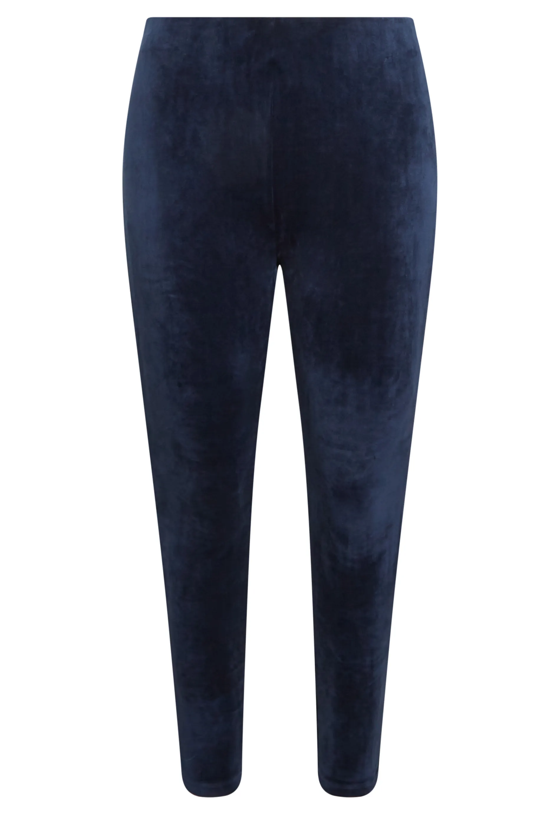 YOURS Curve Navy Blue Velour Leggings