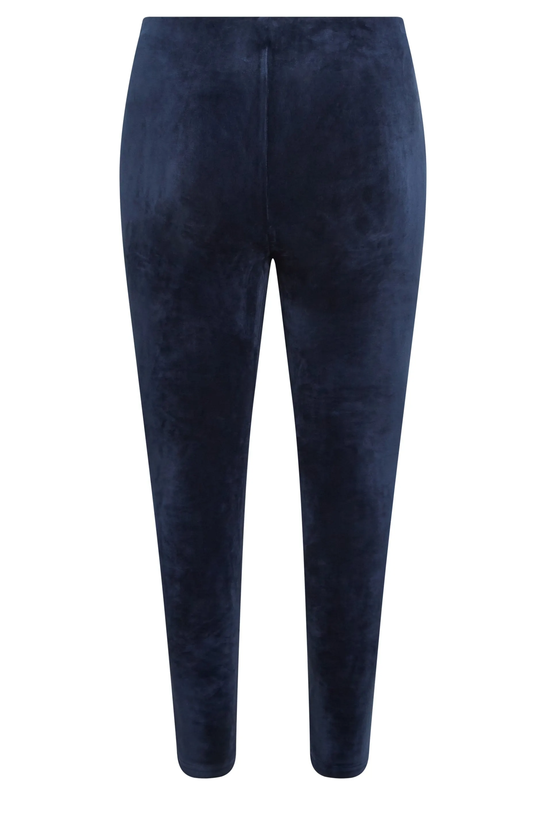 YOURS Curve Navy Blue Velour Leggings