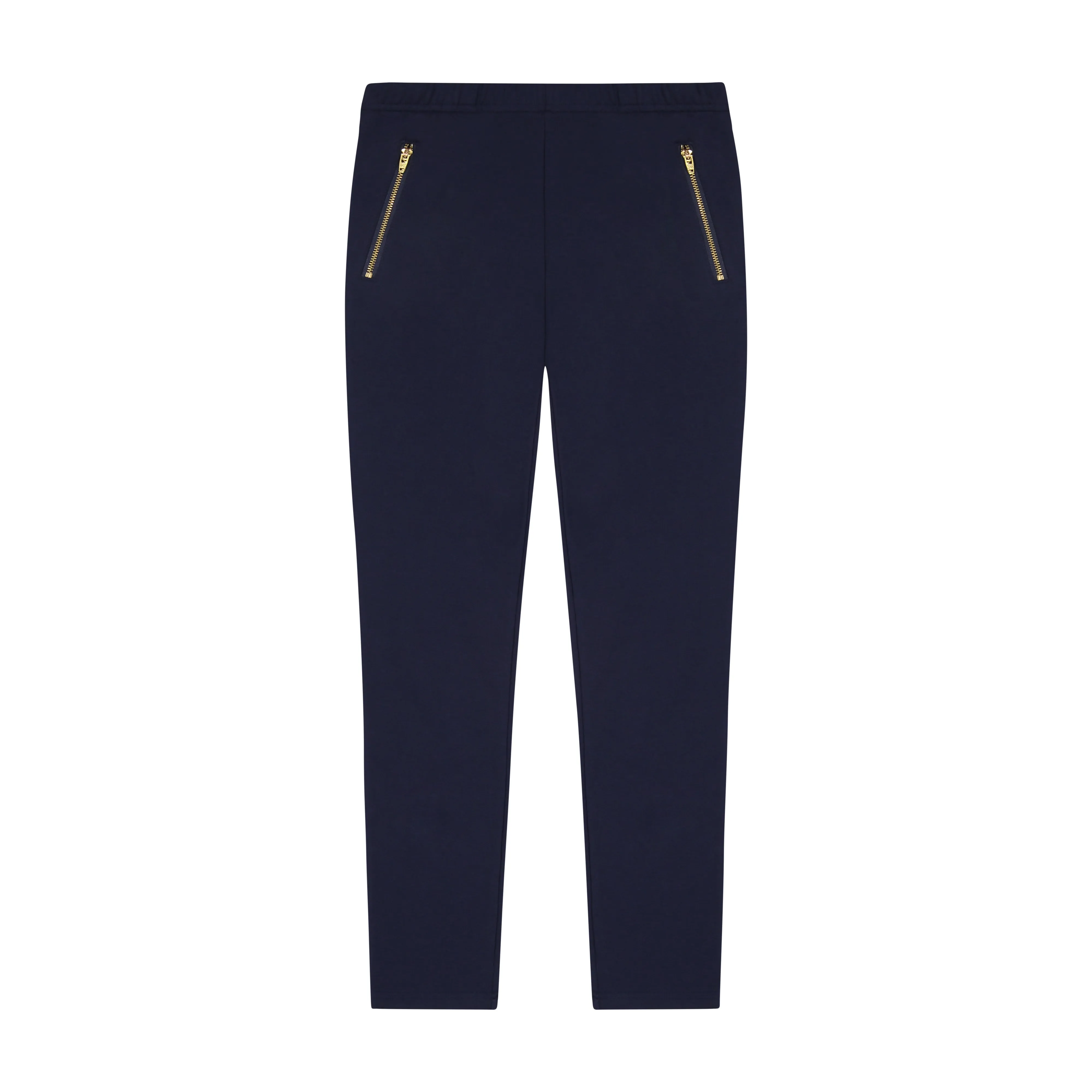 Zipper Tween Pocket Leggings Navy Knit